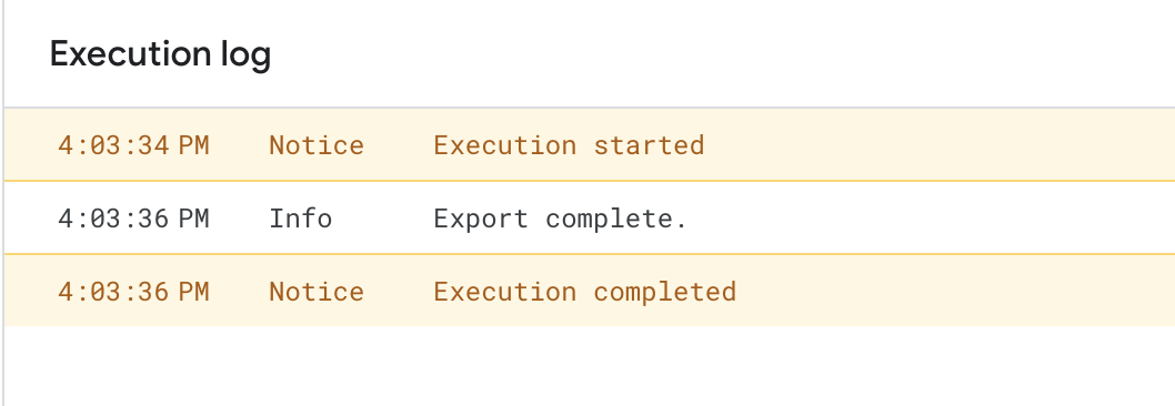Execution Log