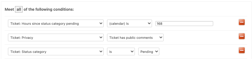 Conditions after 7 days