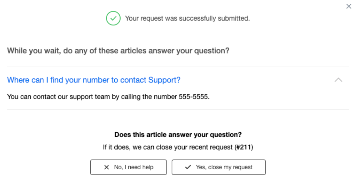 Zendesk AI Agents in 2 minutes or less 2 Dialogue shown right after end-user submits a request