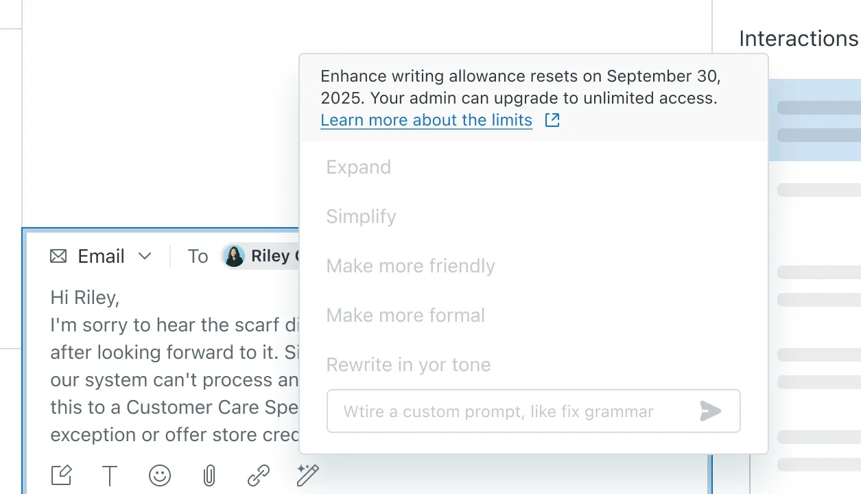 Capped Copilot Writing Tools