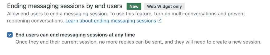 User-Ended Messaging Sessions