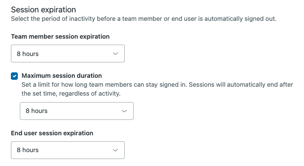Zendesk session security configuration settings
