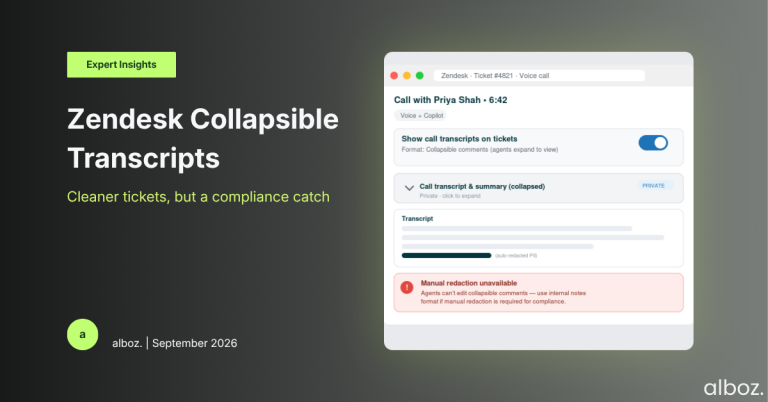 Zendesk collapsible transcripts